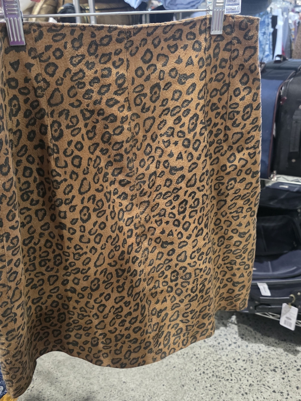 Leopard Print A-Line Skirt - Brown